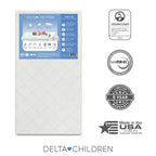 Matelas Delta Children 2 étapes pour lit de bébé et tout-petit Night Sky – Certifié Greenguard Gold, mousse certifiée CertiPUR-US – Gris