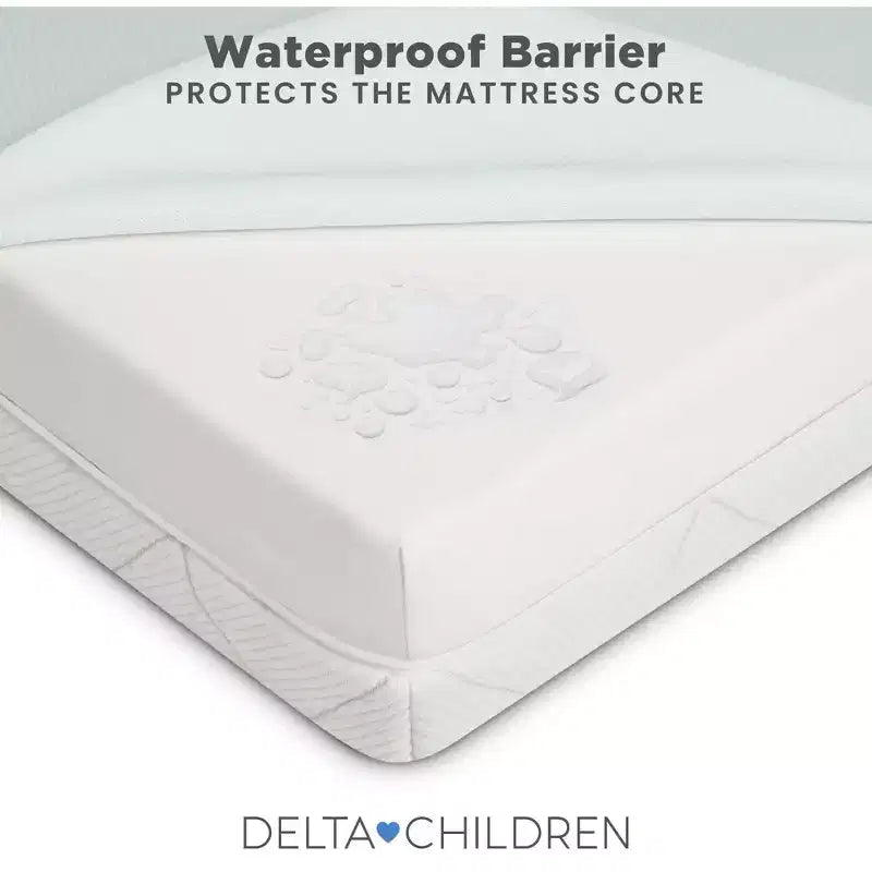 Matelas Delta Children 2 étapes pour lit de bébé et tout-petit Night Sky – Certifié Greenguard Gold, mousse certifiée CertiPUR-US – Gris