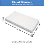 Matelas Delta Children 2 étapes pour lit de bébé et tout-petit Night Sky – Certifié Greenguard Gold, mousse certifiée CertiPUR-US – Gris