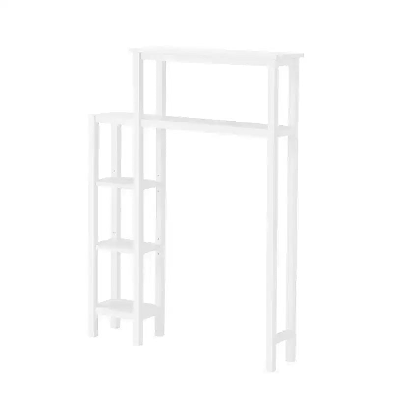 Meuble de rangement Dover à placer au-dessus des toilettes avec étagères latérales Blanc - Alaterre Furniture