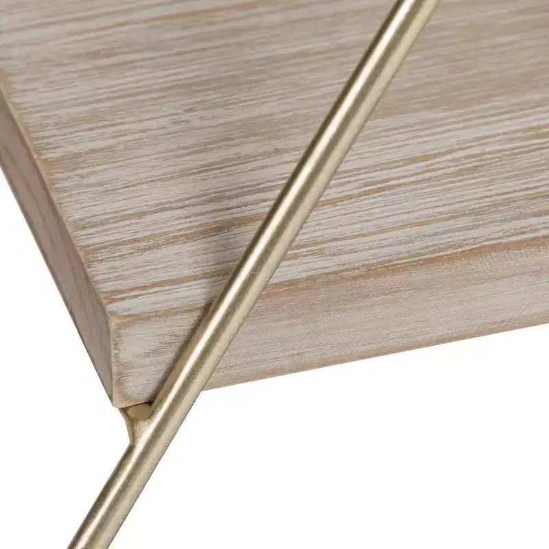 Kate & Laurel All Things Decor Étagère murale triangulaire Tilde à trois niveaux en bois et métal 20,8 po x 24,2 po Naturel/Doré