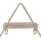 Kate & Laurel All Things Decor Étagère murale triangulaire Tilde à trois niveaux en bois et métal 20,8 po x 24,2 po Naturel/Doré