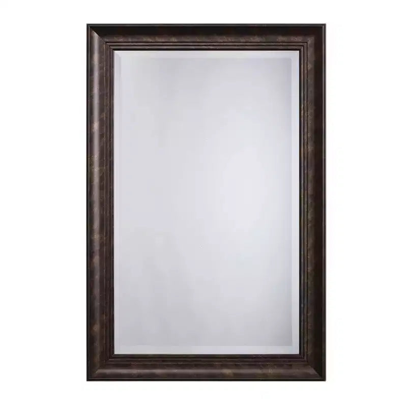 Yosemite Home Decor Decorative Wall Mirror with Beveled Edge Tan : 24x36 Modern Rectangular, No Assembly Required