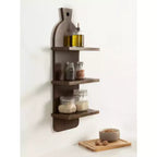 Kate & Laurel All Things Decor Étagères murales 3 niveaux Braxton Modern Farmhouse 30,5 cm x 81,3 cm Marron naturel : Style transitoire, Cadre en plastique