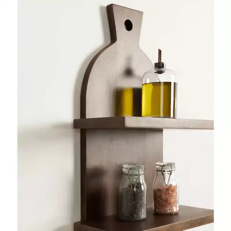 Kate & Laurel All Things Decor Étagères murales 3 niveaux Braxton Modern Farmhouse 30,5 cm x 81,3 cm Marron naturel : Style transitoire, Cadre en plastique