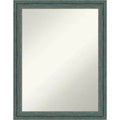 22"x28" Upcycled Wood Wall Mirror for Bathroom Sink, Teal/Gray - Amanti Art: Modern Rectangle, No Assembly