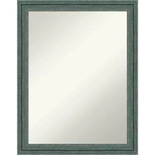 22"x28" Upcycled Wood Wall Mirror for Bathroom Sink, Teal/Gray - Amanti Art: Modern Rectangle, No Assembly