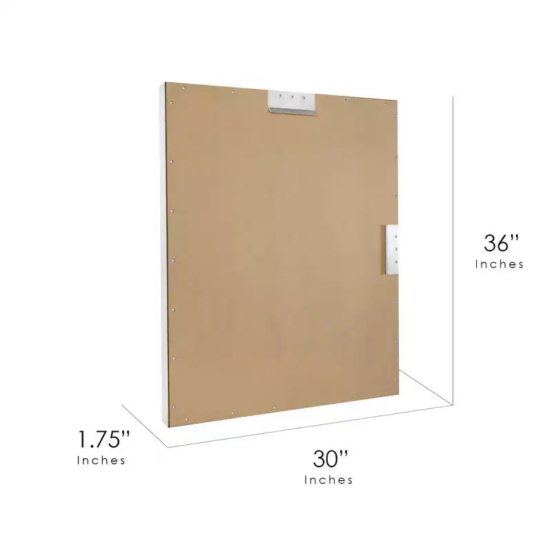 Miroir mural rectangulaire moderne 30" x 36" Spectrum Chrome - Head West : Cadre métallique, fixation incluse