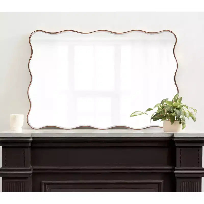 Kate et Laurel Tous Articles de Décoration 24"X36" Miroir Rectangulaire Festonné Viona Bronze