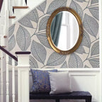 Miroir mural et de vanité rectangulaire Howard Elliott 42"x30" avec cadre en fer et ardoise : Style moderne, aucun assemblage requis, fixation murale