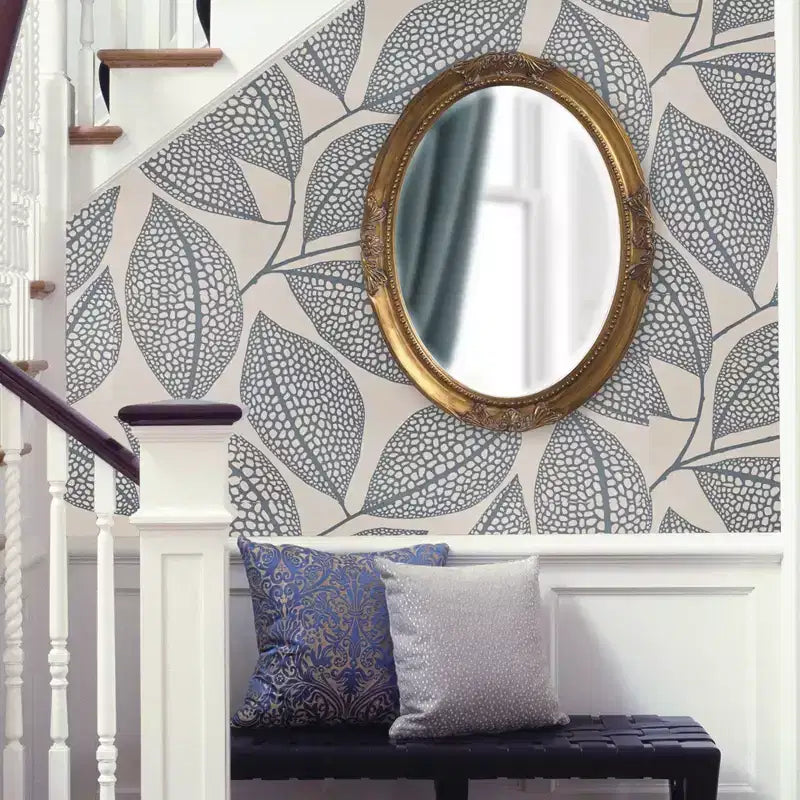 Miroir mural et de vanité rectangulaire Howard Elliott 42"x30" avec cadre en fer et ardoise : Style moderne, aucun assemblage requis, fixation murale
