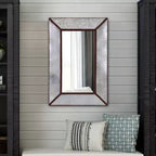 Miroir mural d'appoint rectangulaire rustique encadré en métal 36"x24.5" Howard Elliott