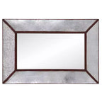 Miroir mural d'appoint rectangulaire rustique encadré en métal 36"x24.5" Howard Elliott
