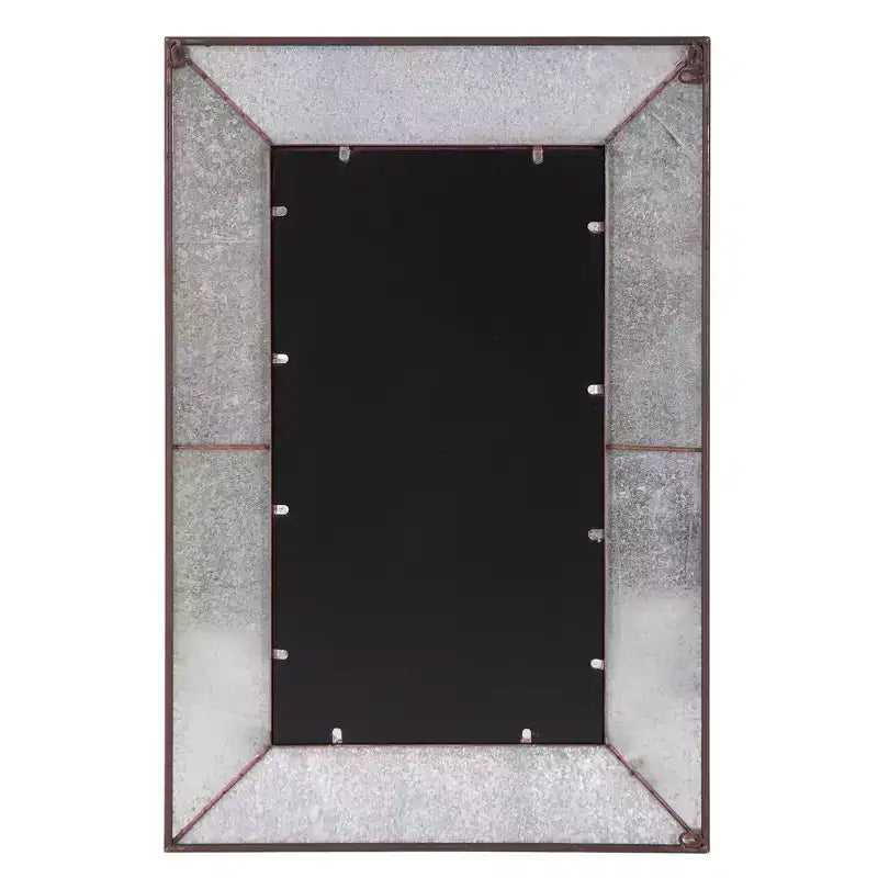 Miroir mural d'appoint rectangulaire rustique encadré en métal 36"x24.5" Howard Elliott