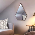 Miroir mural triangulaire à 5 côtés avec cadre en acier inoxydable Howard Elliott 33"x24"