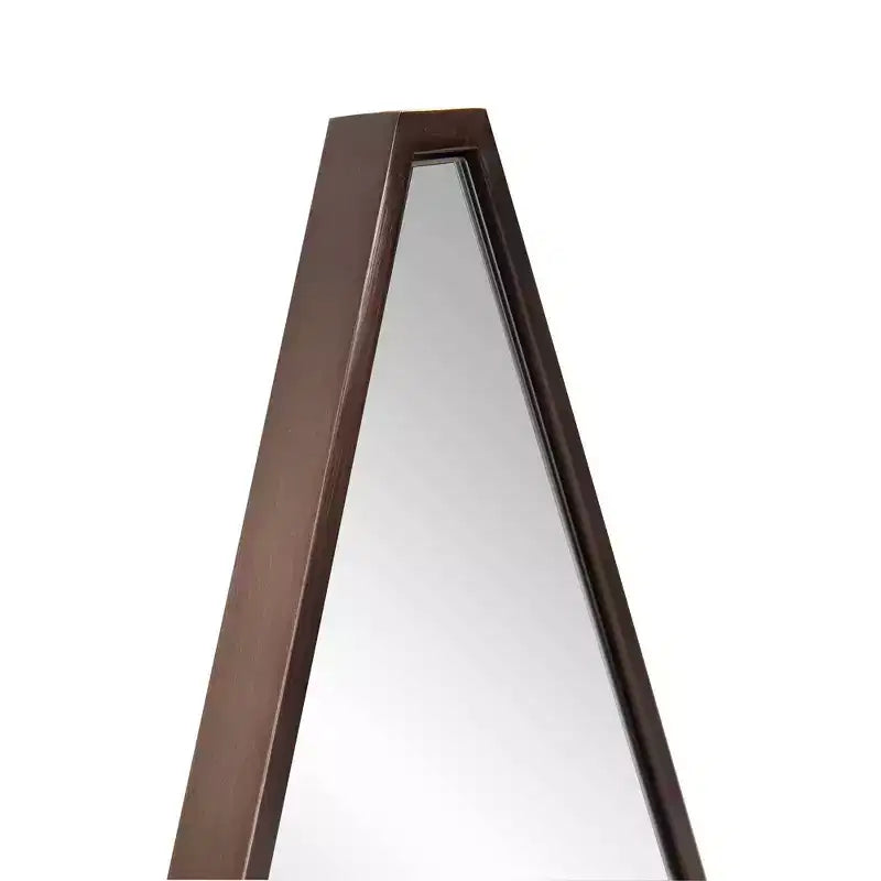Miroir mural triangulaire à 5 côtés avec cadre en acier inoxydable Howard Elliott 33"x24"