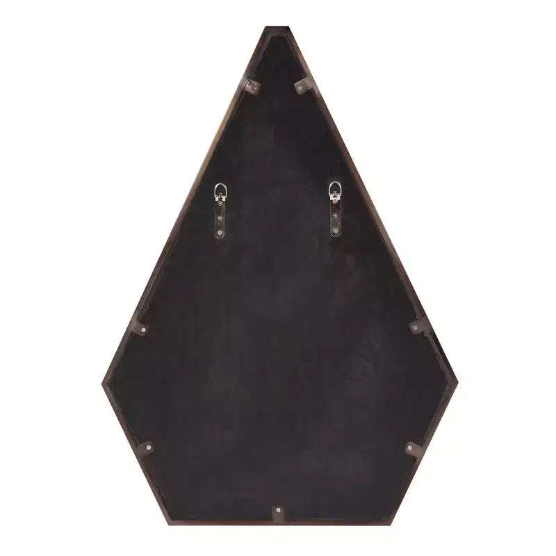 Miroir mural triangulaire à 5 côtés avec cadre en acier inoxydable Howard Elliott 33"x24"