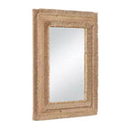 Miroir mural rectangulaire en bois bohème marron - Olivia & May