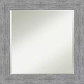 25" x 25" Bark Rustic Framed Wall Mirror Gray - Amanti Art: Square Beveled, Entryway Decor, No Assembly Required