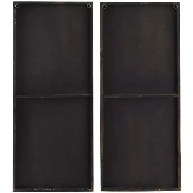 Lot de 2 miroirs muraux contemporains en bois marron – Olivia & May : rectangulaire fait main, bord brut, aucun assemblage requis