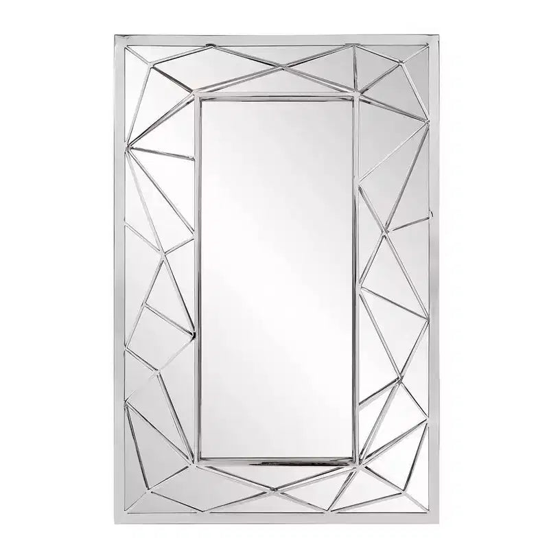 Howard Elliott 35.5"x23.5" Mirax Stainless Steel Framed Rectangular Wall Mirror Silver