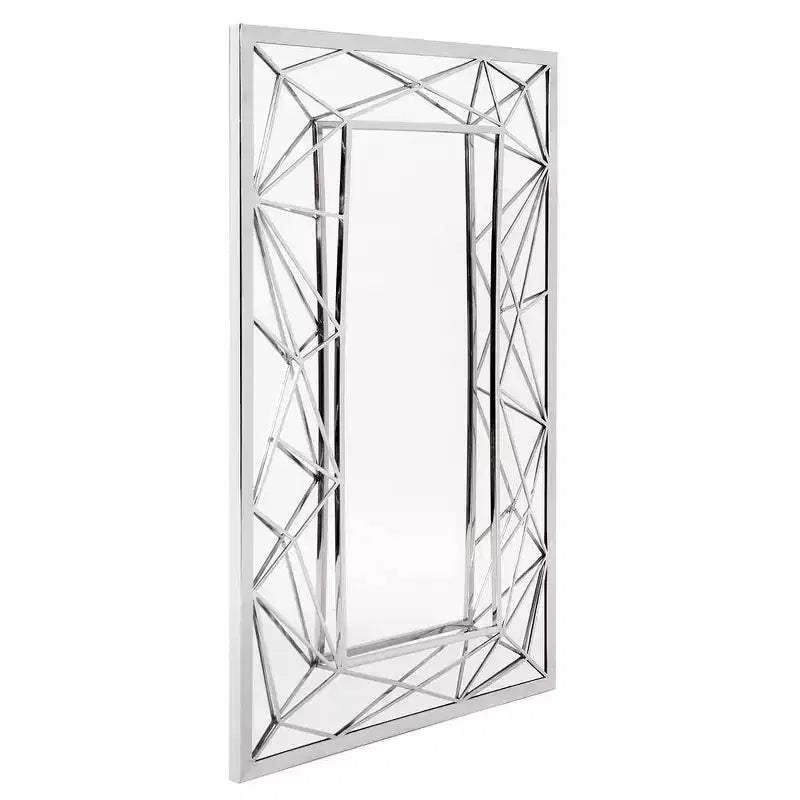 Miroir mural rectangulaire en acier inoxydable Howard Elliott 35,5"x23,5" Mirax, finition argentée
