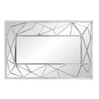Miroir mural rectangulaire en acier inoxydable Howard Elliott 35,5"x23,5" Mirax, finition argentée