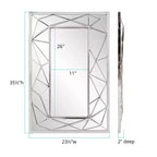 Miroir mural rectangulaire en acier inoxydable Howard Elliott 35,5"x23,5" Mirax, finition argentée