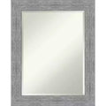 Amanti Art 23" x 29" Bark Rustic Framed Wall Mirror Gray : Beveled Glass, Polystyrene Frame, No Assembly Required