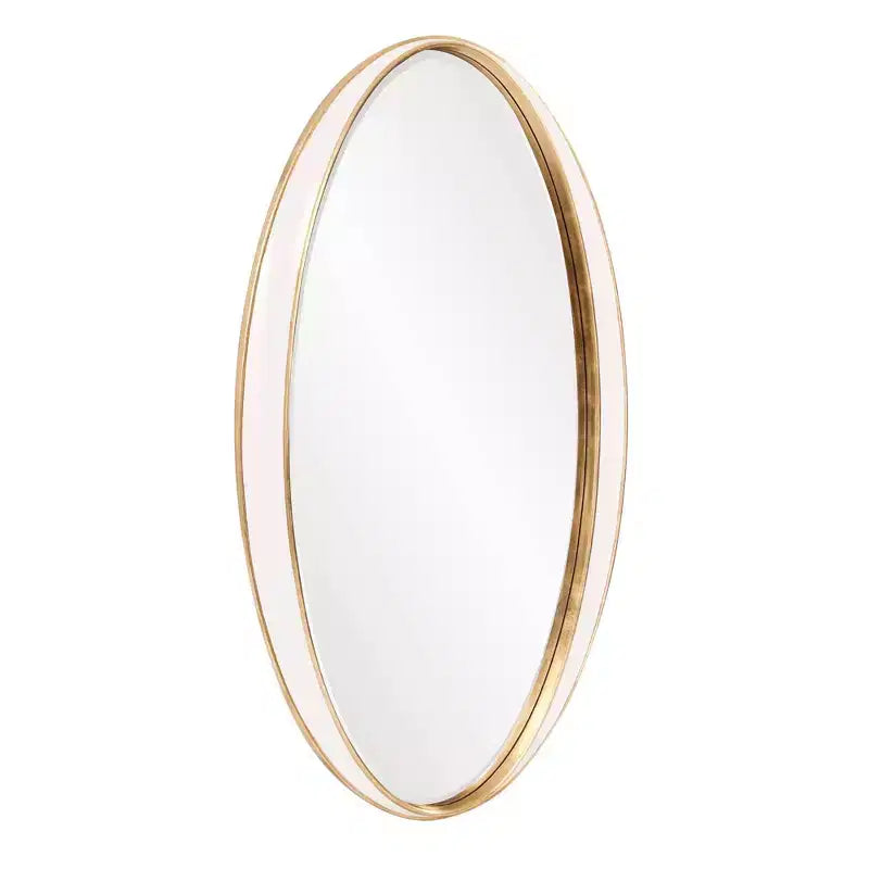 Miroir mural décoratif ovale Rania Howard Elliott 49 po x 28 po blanc/doré
