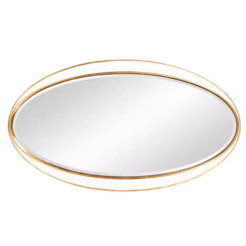 Miroir mural décoratif ovale Rania Howard Elliott 49 po x 28 po blanc/doré