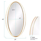 Miroir mural décoratif ovale Rania Howard Elliott 49 po x 28 po blanc/doré