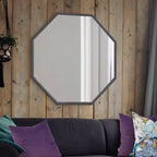 Howard Elliott Miroir Allan Andrews Millennium Silver 60"x30" : style moderne, cadre en bois, fixation murale