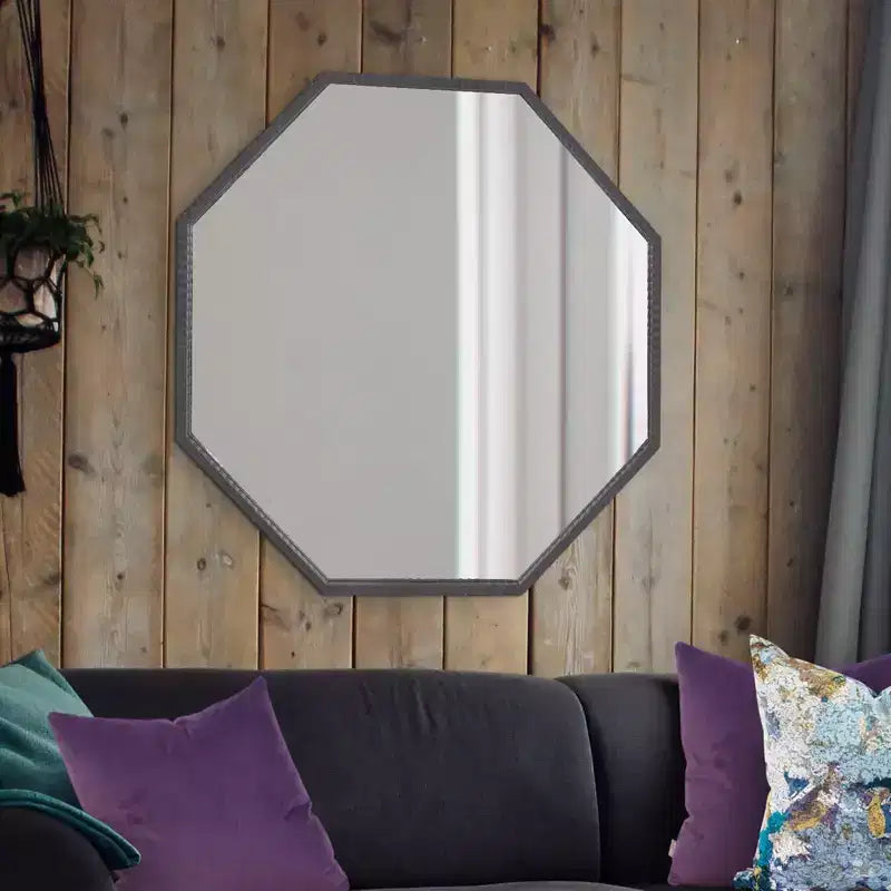 Howard Elliott Miroir Allan Andrews Millennium Silver 60"x30" : style moderne, cadre en bois, fixation murale