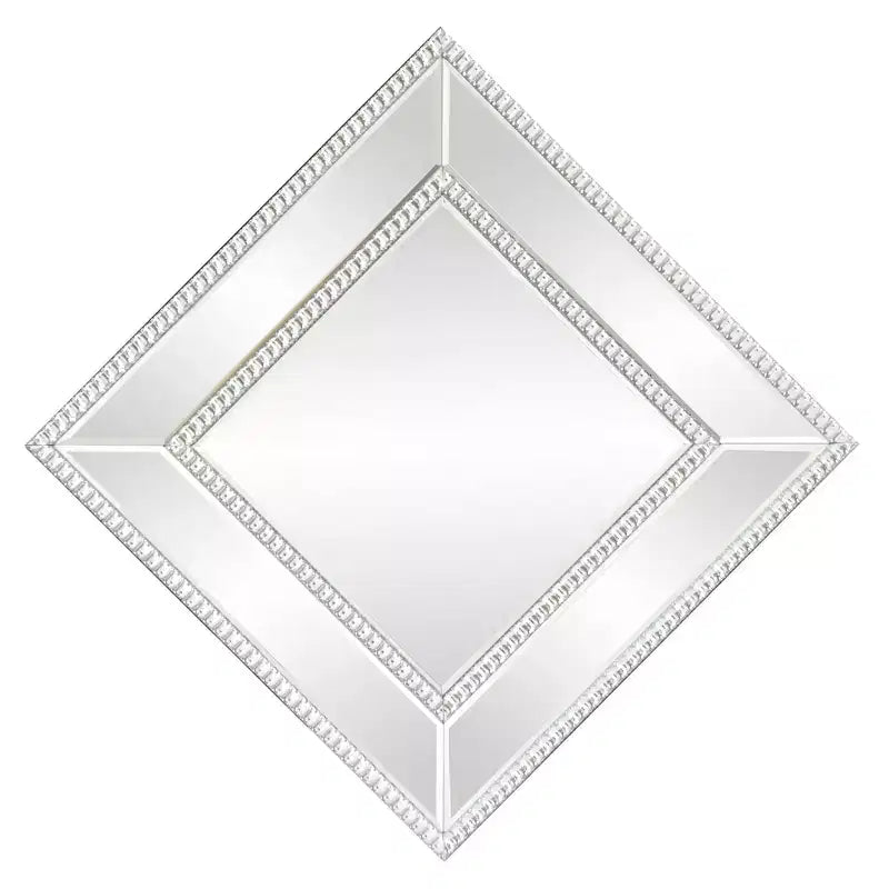 Howard Elliott Bijou Miroir mural décoratif argenté : verre carré moderne, aucun assemblage requis, à fixer au mur