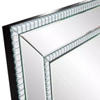 Howard Elliott Bijou Miroir mural décoratif argenté : verre carré moderne, aucun assemblage requis, à fixer au mur