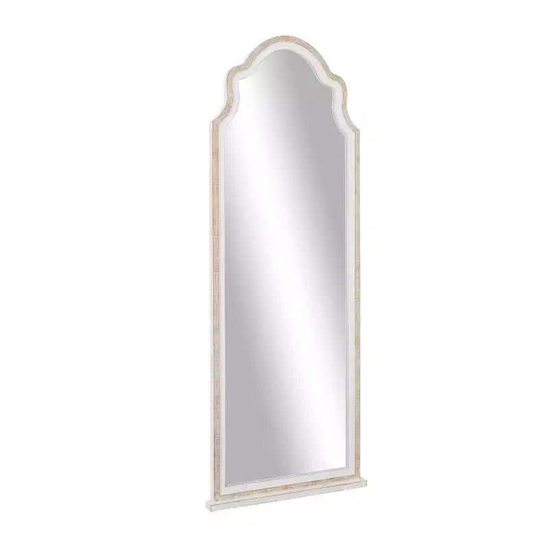 Miroir mural inspiré d'une fenêtre en bois avec dessus arqué marron - Olivia & May : Accrochage vertical, Décoration de maison de campagne