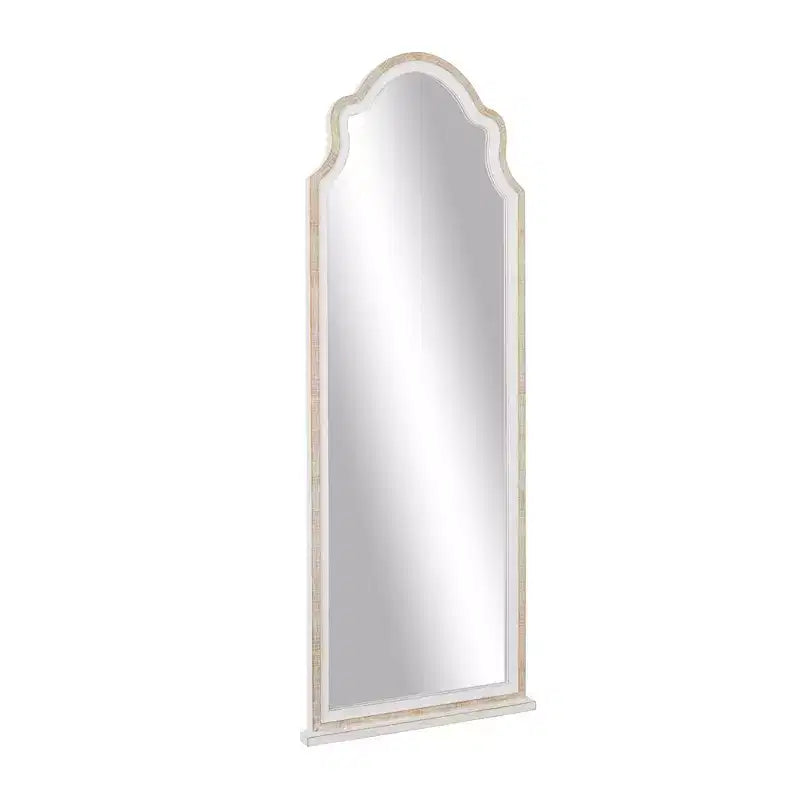 Miroir mural inspiré d'une fenêtre en bois avec dessus arqué marron - Olivia & May : Accrochage vertical, Décoration de maison de campagne