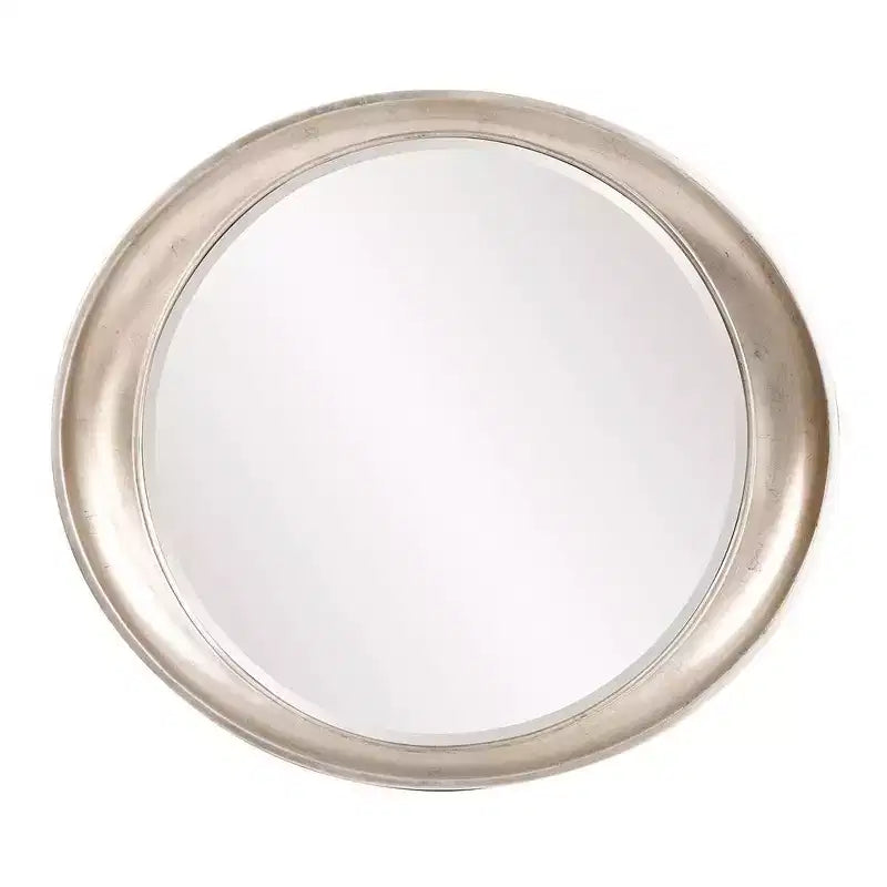 Miroir mural ovale encadré Howard Elliott 39"x35" en métal argent chaud