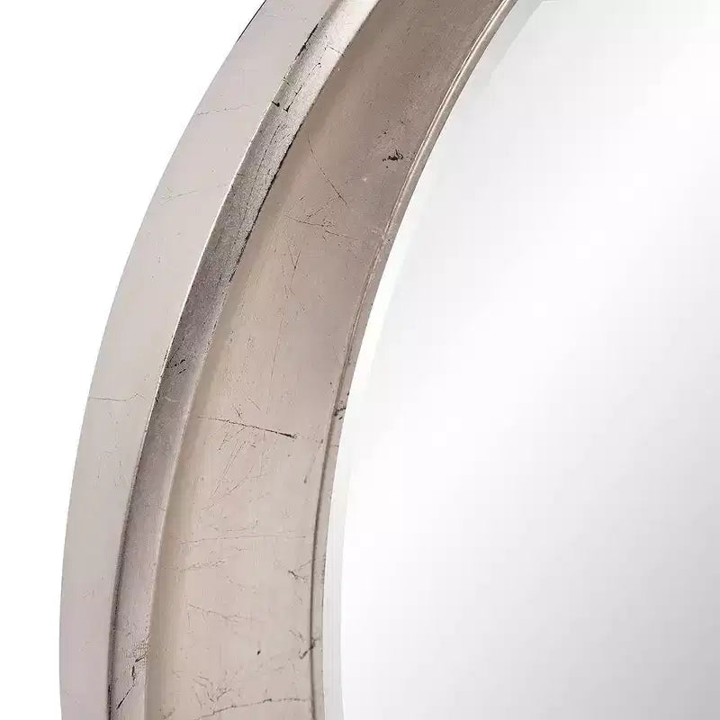 Miroir mural ovale encadré Howard Elliott 39"x35" en métal argent chaud