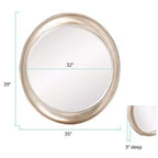 Miroir mural ovale encadré Howard Elliott 39"x35" en métal argent chaud