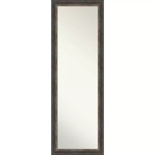 18" x 52" Bark Rustic Framed On the Door Mirror Charcoal - Amanti Art: Polystyrene Frame, Includes Mounting Hardware