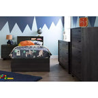 Tête de lit pour enfants South Shore Twin Fynn avec rangement, Chêne gris