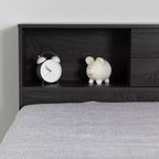 Tête de lit pour enfants South Shore Twin Fynn avec rangement, Chêne gris
