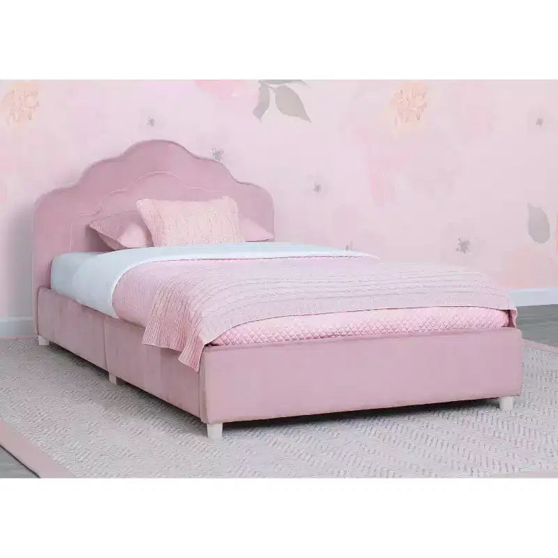 Lit Double Rembourré pour Enfants Delta Children Rose Vif