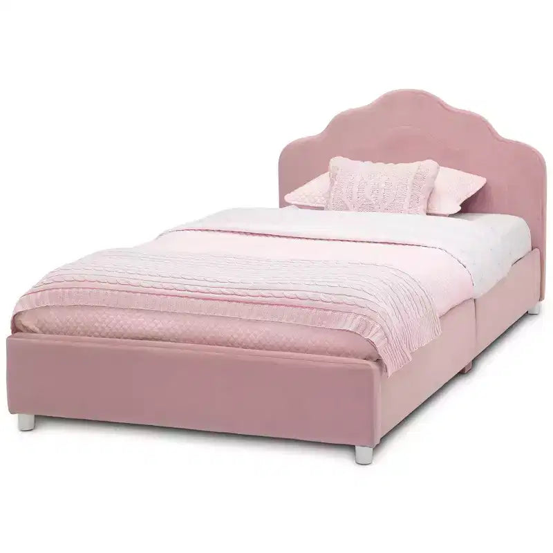 Lit Double Rembourré pour Enfants Delta Children Rose Vif