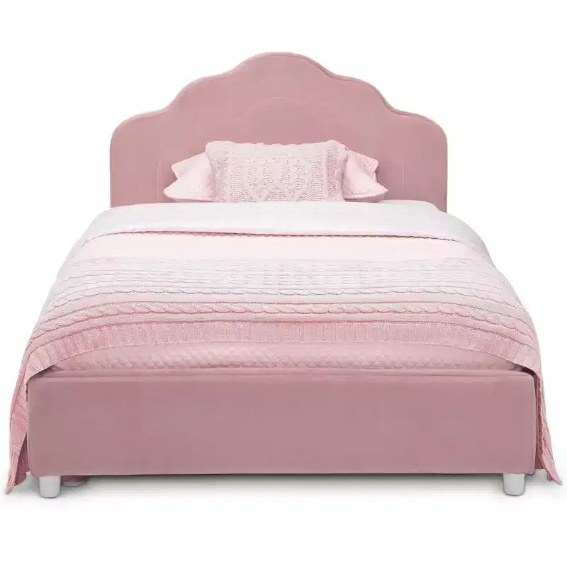 Lit Double Rembourré pour Enfants Delta Children Rose Vif