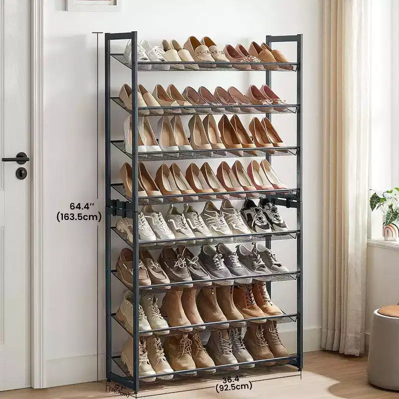 Range-chaussures, organisateur de chaussures à 8 niveaux, rangement de chaussures en métal pour garage, entrée, lot de 2, étagère à chaussures empilable à 4 niveaux