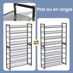 Range-chaussures, organisateur de chaussures à 8 niveaux, rangement de chaussures en métal pour garage, entrée, lot de 2, étagère à chaussures empilable à 4 niveaux
