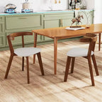 Costway Chaises de salle à manger en bois rembourrées, peu encombrantes, lot de 2/4, avec assise rembourrée et dossier incurvé
